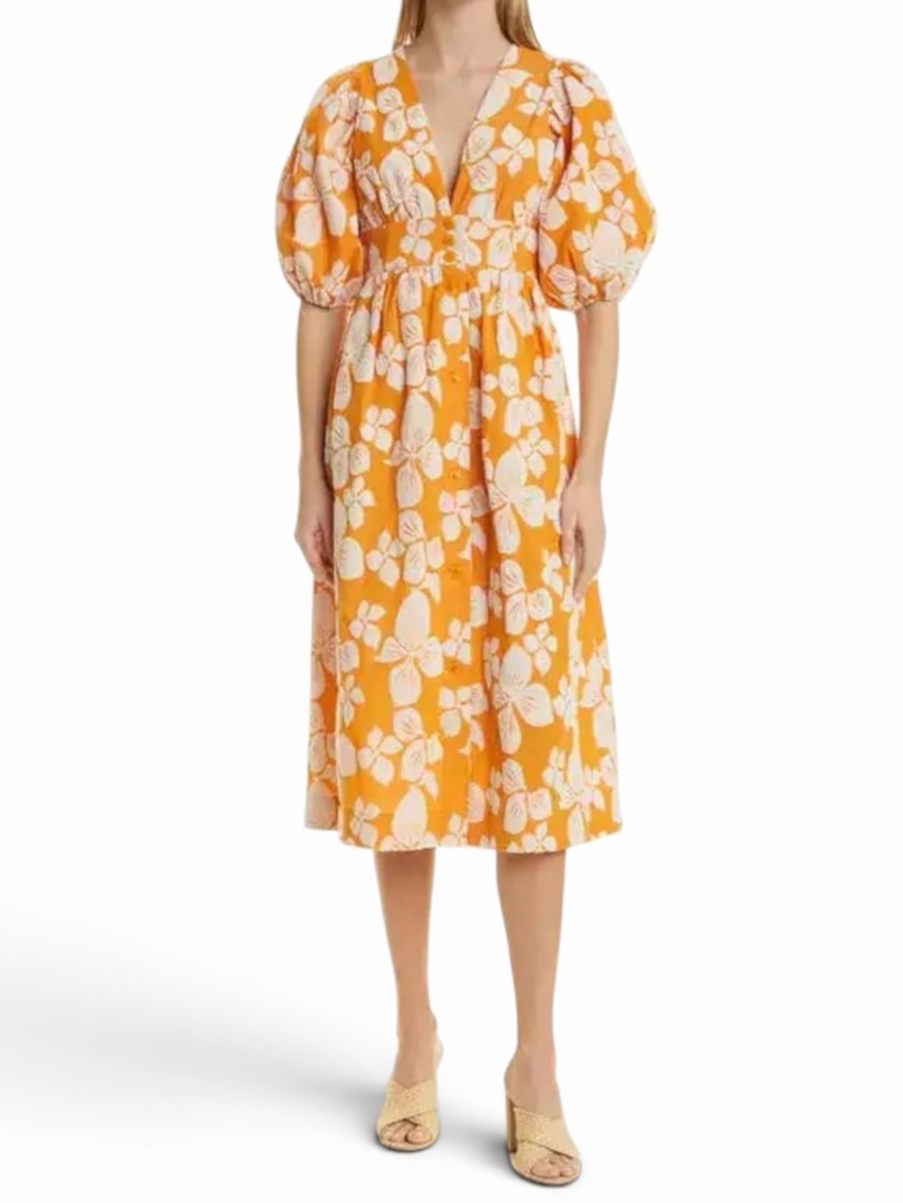 Ted Baker London Cinthy Floral Jacquard A-Line Midi Dress TB Size 3 US Size 8